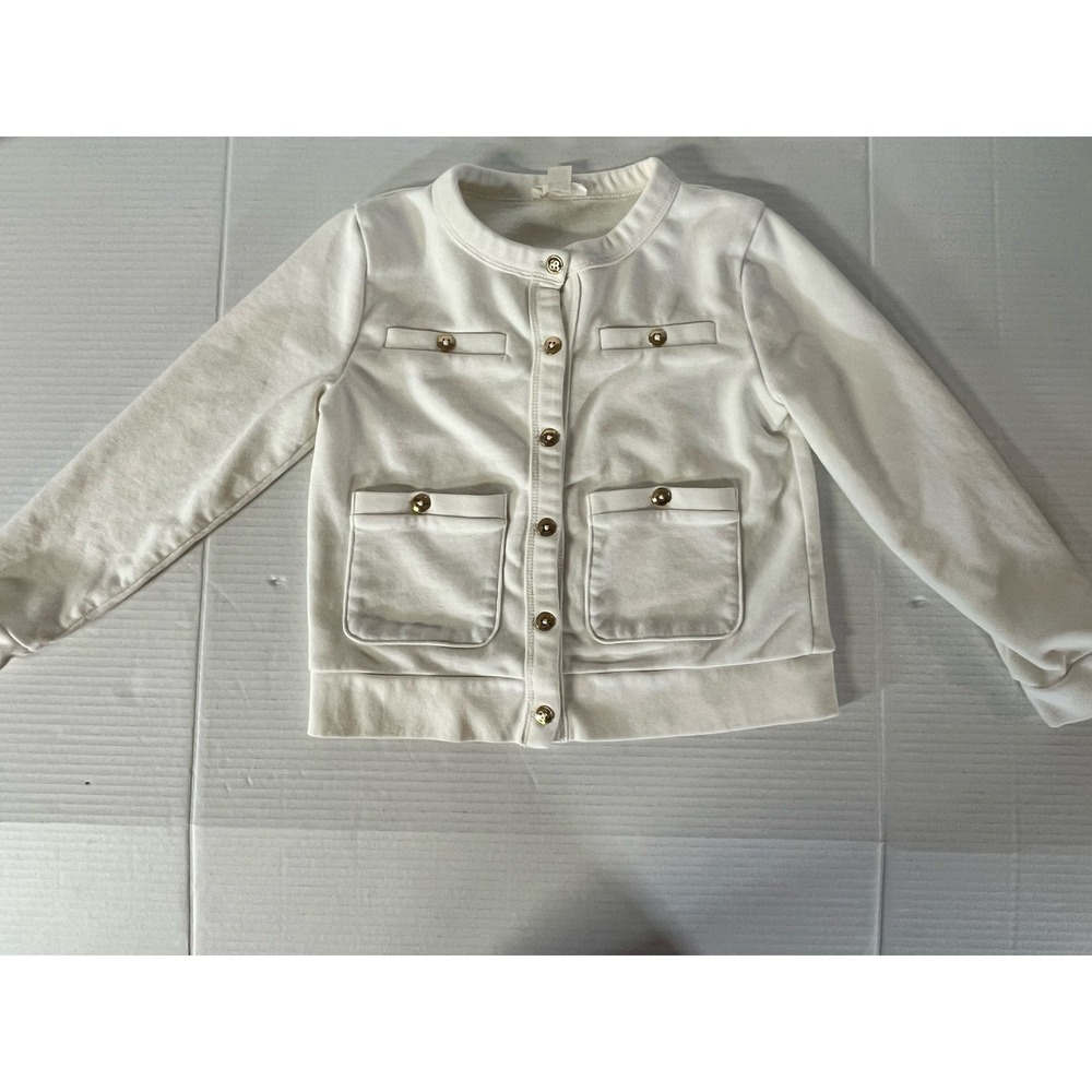 J. Crew Crewcuts Girls Cardigan Sweater Supersoft Yarn Ivory Size Small